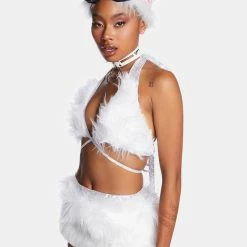 J Valentine Pink Hype Hologram Light-Up Wrap Top