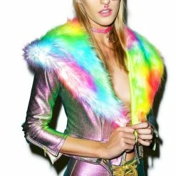 J Valentine Psychedelic Metallic Moto Jacket
