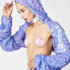 J Valentine Outerwear Lavender Dreams Light Up Sequin Shrug