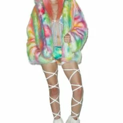 J Valentine Rainbow Flashing Lights Midi Jacket Outerwear
