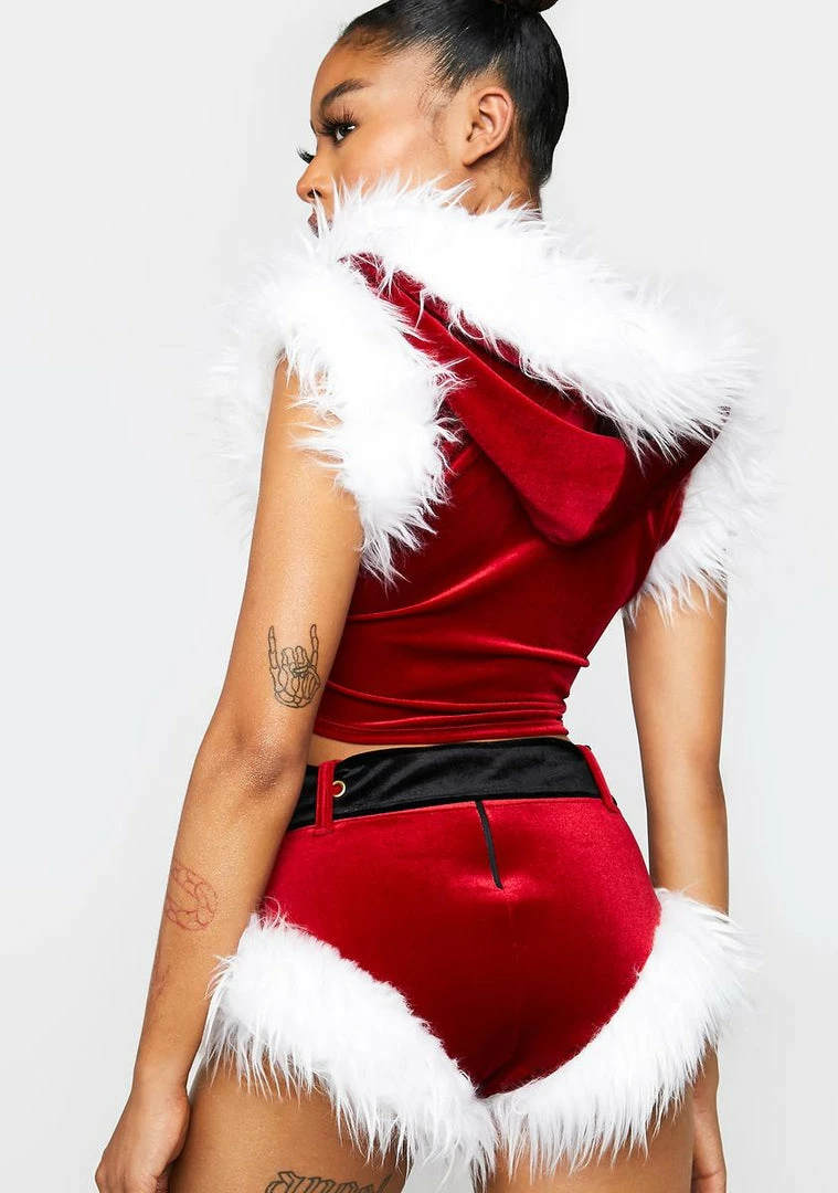 Hot Sale π J Valentine High Waisted Shorts With Fur Trim Bottoms π 6 J Valentine High Waisted Shorts With Fur Trim Bottoms