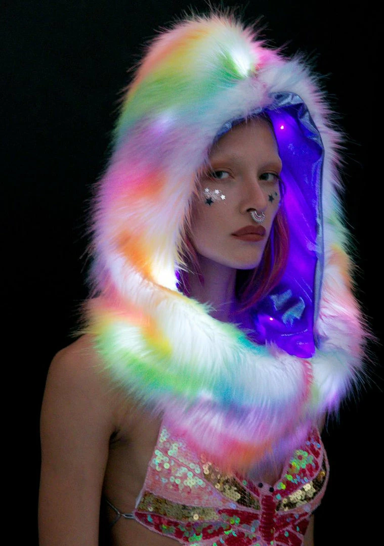 Budget π J Valentine Hats Rainbow Light-Up Infinity Hood π€© 3 J Valentine Hats Rainbow Light-Up Infinity Hood