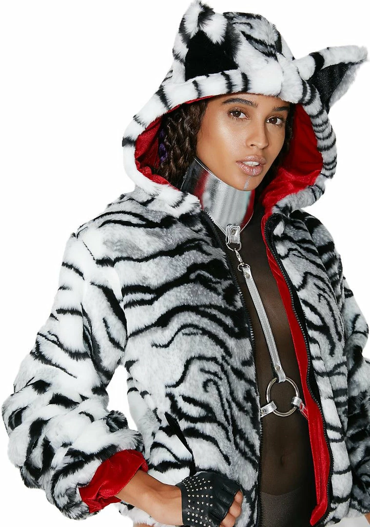 Flash Sale π J Valentine White Tiger Faux Fur Jacket βοΈ 3 J Valentine White Tiger Faux Fur Jacket