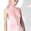 J Valentine Bubblegum Sparkle High-Neck Halter Romper Jumpsuits & Rompers