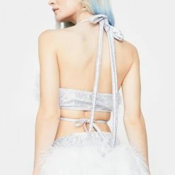 J Valentine Bottoms Blue Hype Hologram Light-Up Skirt