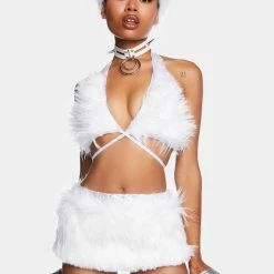 J Valentine Pink Hype Hologram Light-Up Wrap Top