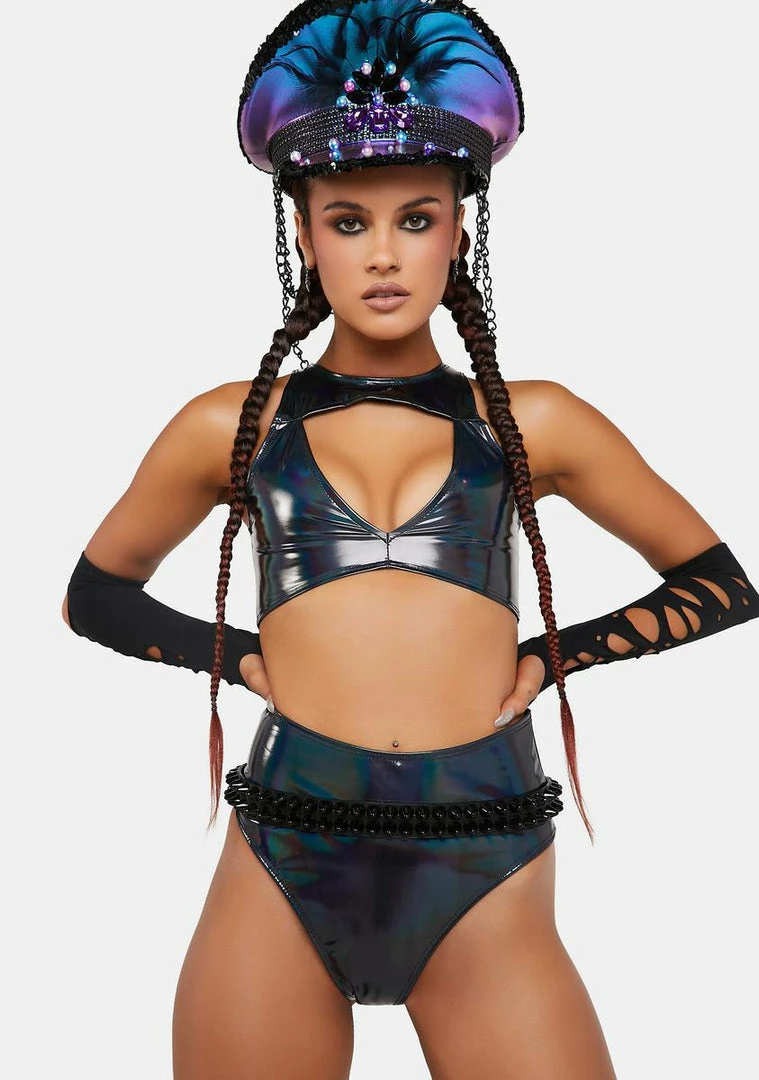 Brand new π J Valentine Black Holo PVC High-Waist Shorts β 4 J Valentine Black Holo PVC High-Waist Shorts