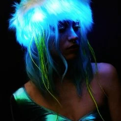 J Valentine Lit Icicles Faux Fur Cap Hats