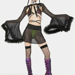 Best reviews of π J Valentine Tops Black Faux Fur Trimmed Bell Sleeve Shrug π 8 J Valentine Tops Black Faux Fur Trimmed Bell Sleeve Shrug