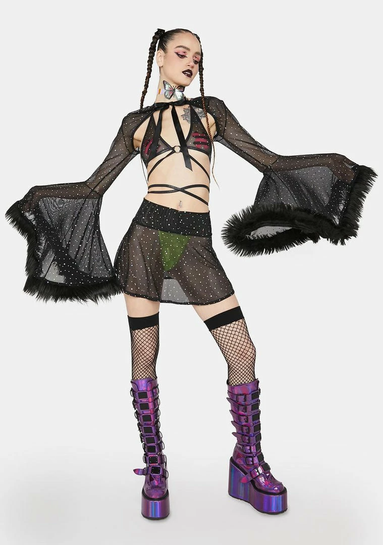 Best reviews of π J Valentine Tops Black Faux Fur Trimmed Bell Sleeve Shrug π 5 J Valentine Tops Black Faux Fur Trimmed Bell Sleeve Shrug