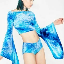 J Valentine Sapphire Earth Gypsy Crop Top