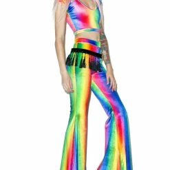 J Valentine Rainbow Velvet Bell Bottoms