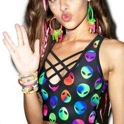 J Valentine Tops Cosmic Cutie Crop Top