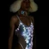 J Valentine Cosmic Ice Light Up Sequin Bodysuit Tops