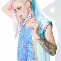 J Valentine Sky Long Mesh Duster Outerwear