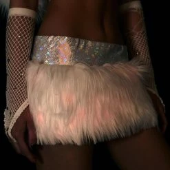 J Valentine Orange Hype Hologram Light-Up Skirt