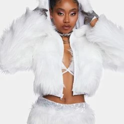 J Valentine Outerwear Pink Flashing Lights Cropped Jacket