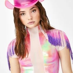 J Valentine Tops Creamsicle Fringe Crop Top