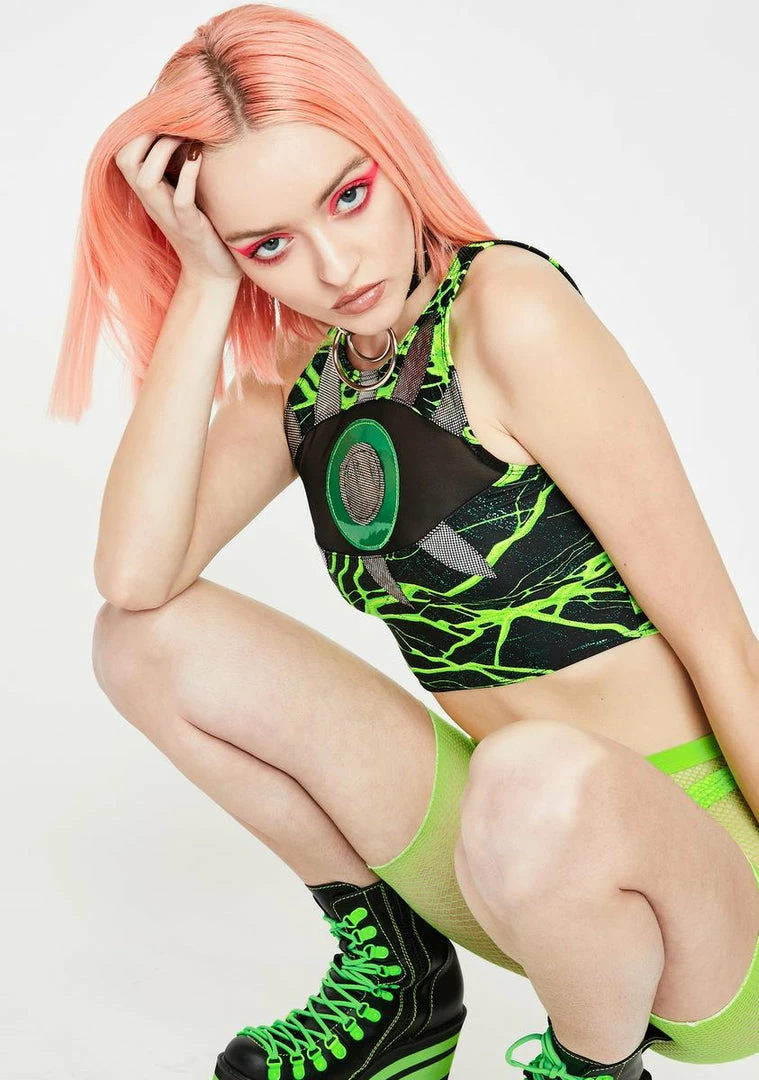 Top 10 π J Valentine Neon Lightning Eyeball Crop Top Tops π₯ 4 J Valentine Neon Lightning Eyeball Crop Top Tops