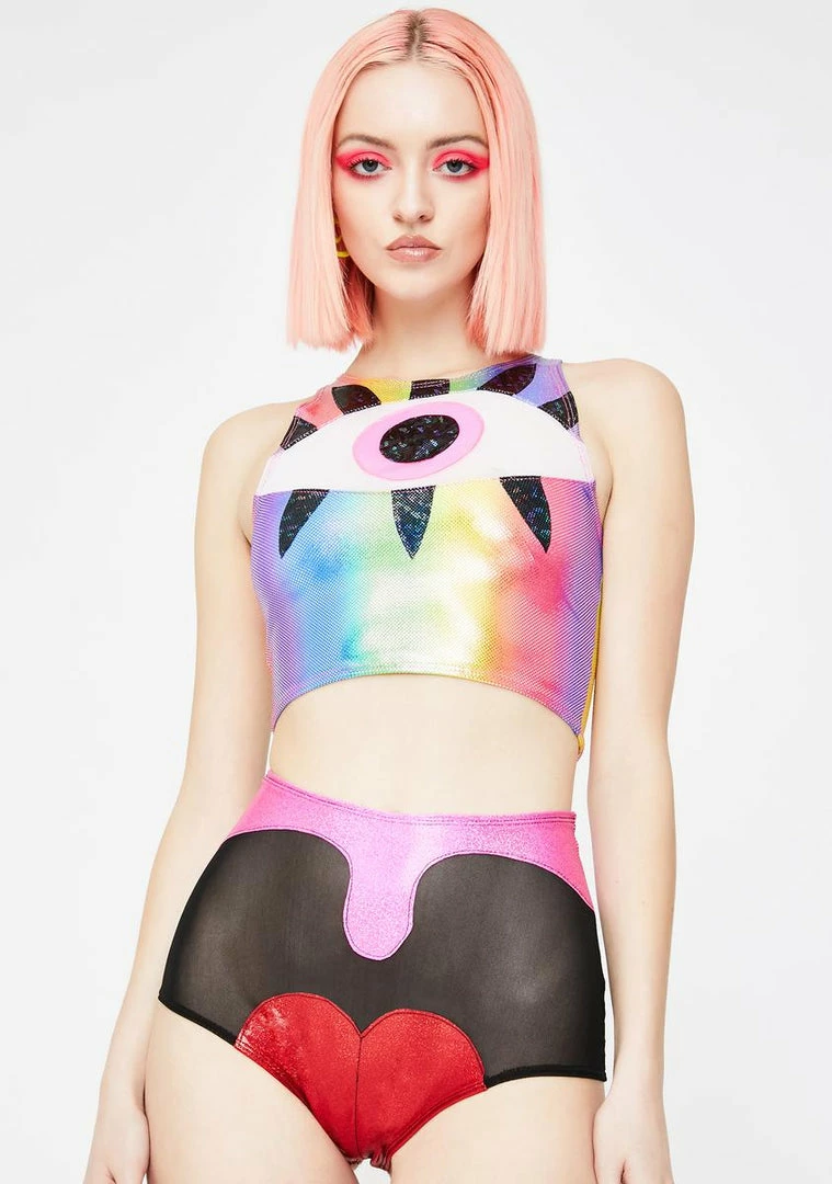 Buy π J Valentine Tops Rainbow Eyeball Crop Top π€© 3 J Valentine Tops Rainbow Eyeball Crop Top