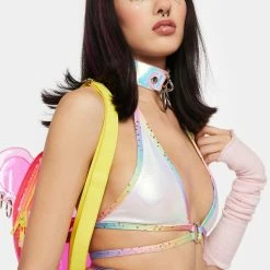 J Valentine Tops Unicorn Sprinkle Metallic Wrap Top