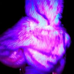 J Valentine Outerwear Sugar Light-Up Aqua Tip Fur Crop Jacket