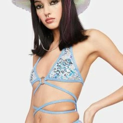 J Valentine Princess Ring Sequin Wrap Top Tops