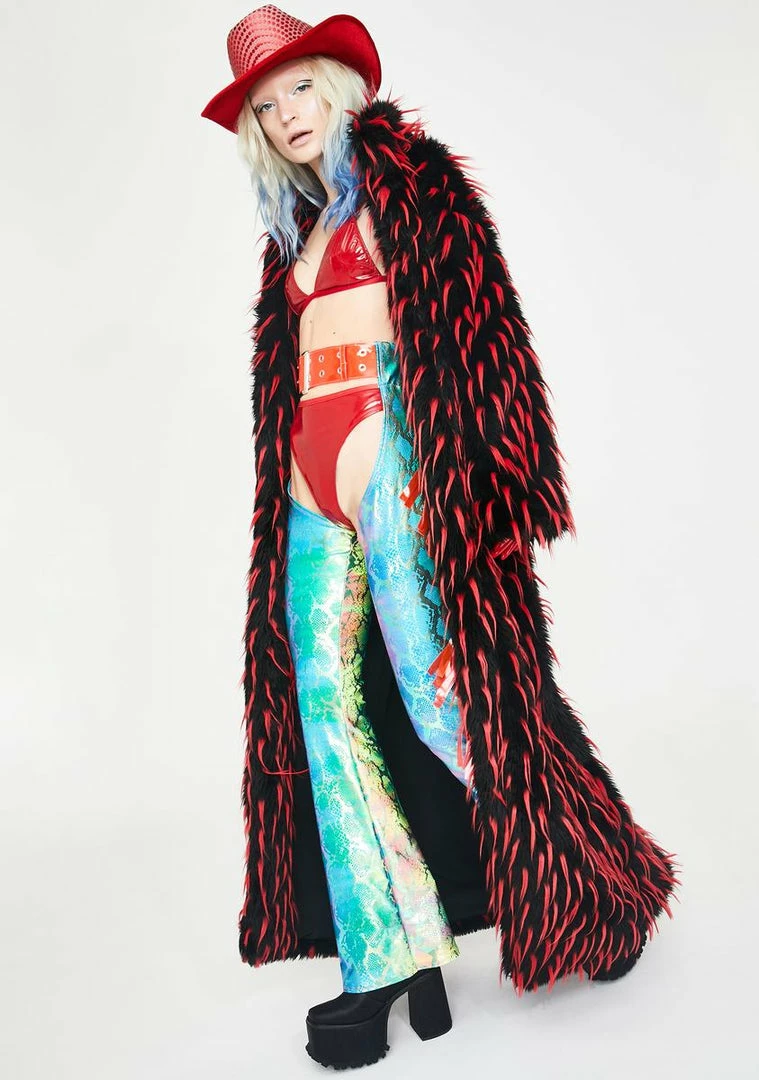 Cheapest π J Valentine Red Tipped Faux Fur π§₯ Coat β¨ 5 J Valentine Red Tipped Faux Fur Coat