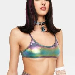 J Valentine Tops Metallic Unicorn Micro Tank Top