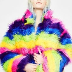 Outlet βοΈ J Valentine Outerwear Taste The Rainbow Faux Fur π§₯ Coat β 7 J Valentine Outerwear Taste The Rainbow Faux Fur Coat