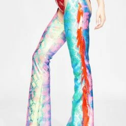J Valentine Rainbow Snake Fringe Belted Chaps Bottoms
