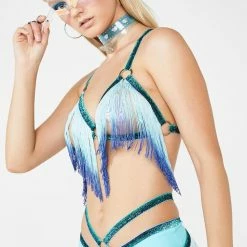 J Valentine Cosmic Cabaret Fringe Harness Top
