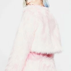 Flash Sale π J Valentine Outerwear Butterfly Pink Faux Fur Jacket 𧨠9 J Valentine Outerwear Butterfly Pink Faux Fur Jacket