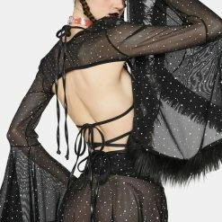 Best reviews of π J Valentine Tops Black Faux Fur Trimmed Bell Sleeve Shrug π 9 J Valentine Tops Black Faux Fur Trimmed Bell Sleeve Shrug