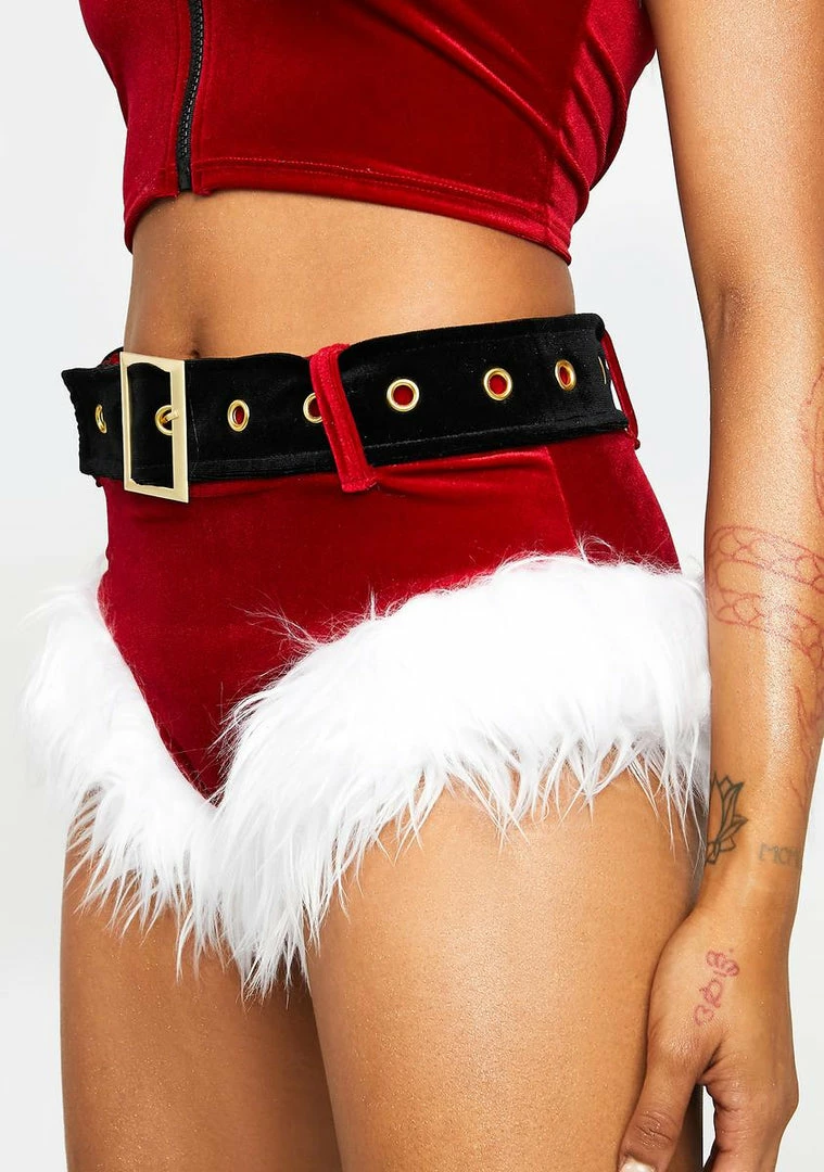 Hot Sale π J Valentine High Waisted Shorts With Fur Trim Bottoms π 3 J Valentine High Waisted Shorts With Fur Trim Bottoms