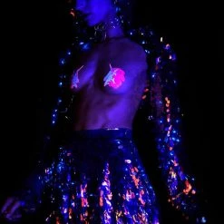 J Valentine Cosmic Ice Light Up Sequin Skirt Bottoms