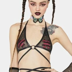 J Valentine Wrap Top Holographic Dot Ring Top