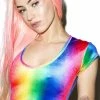 Cheap 𧨠J Valentine Tops Rainbow Velvet Crop Top β€οΈ 1 J Valentine Tops Rainbow Velvet Crop Top