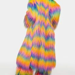 Promo β J Valentine Rainbow Attitude Faux Fur π§₯ Coat Outerwear π 8 J Valentine Rainbow Attitude Faux Fur Coat Outerwear