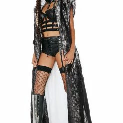 J Valentine Volcanic Light-Up Faux Fur Duster