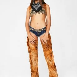 J Valentine Desert Dimension Harness Fringe Chaps Bottoms