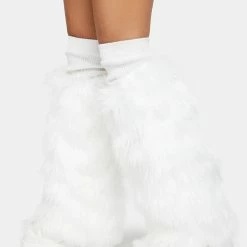 J Valentine Socks & Tights White Basic Leg Warmers