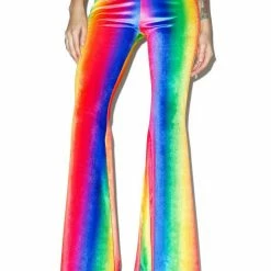 J Valentine Rainbow Velvet Bell Bottoms