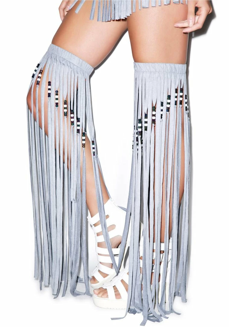 Buy π― J Valentine Night Wolf Beaded Fringe Leggings π₯ 6 J Valentine Night Wolf Beaded Fringe Leggings