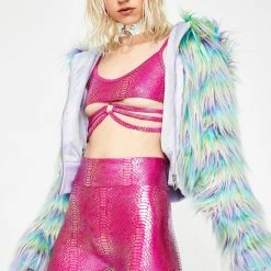 J Valentine Bottoms Berry Python Biker Shorts