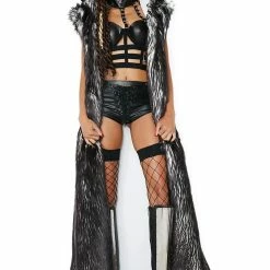J Valentine Volcanic Light-Up Faux Fur Duster