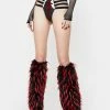 Discount π J Valentine Black & Red Faux Fur Leg Warmers β 2 J Valentine Black & Red Faux Fur Leg Warmers