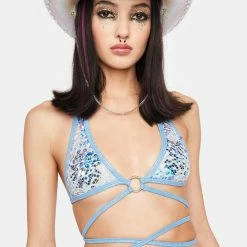 J Valentine Princess Ring Sequin Wrap Top Tops