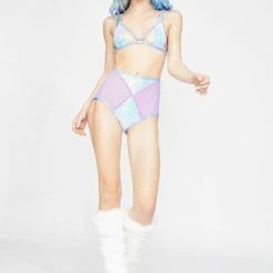 J Valentine Aqua Trinity Sequin Triangle Top