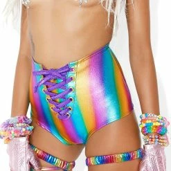 J Valentine Prismatic Static Lace-Up Hot Shorts